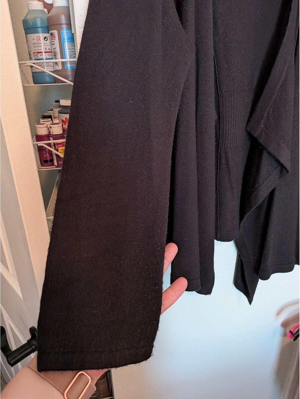 Distinctive Collections Women's Black Open-Front Oversized Cardigan XXL Acrylic - Picture 2 of 6